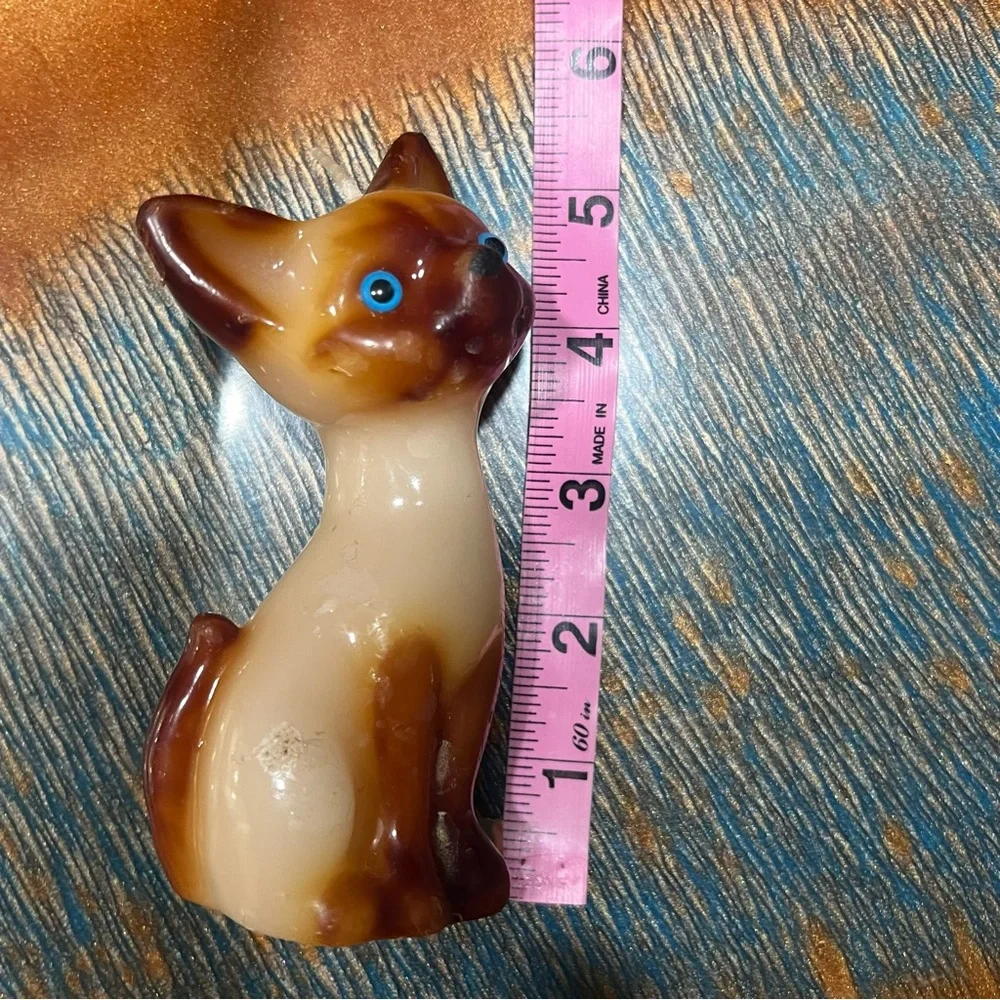 Vintage blue eyes Siamese cat candle new